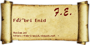 Fábri Enid névjegykártya